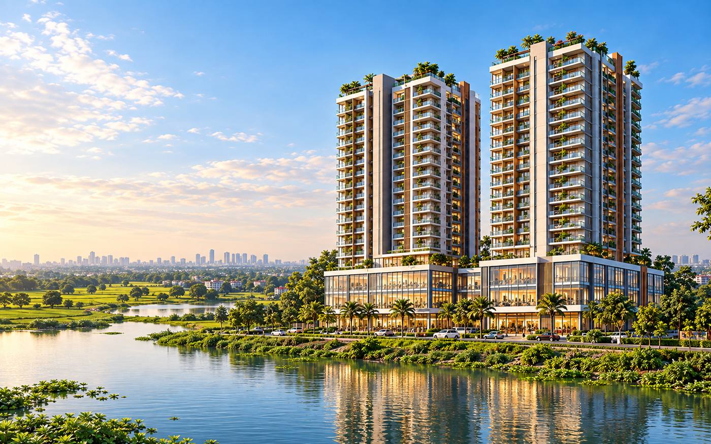 Jolshopan Twin Tower mixed-use development in Naora, Rupganj, Narayanganj